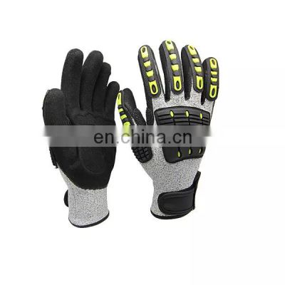 High Quality Anti-cut Level 5 HPPE En388 Anti Vibration Shock TPR  Protective Safety Working Impact Gloves