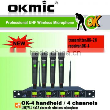 karaoke microphone/multi-channel wireless microphone/4 channels wireless microphone