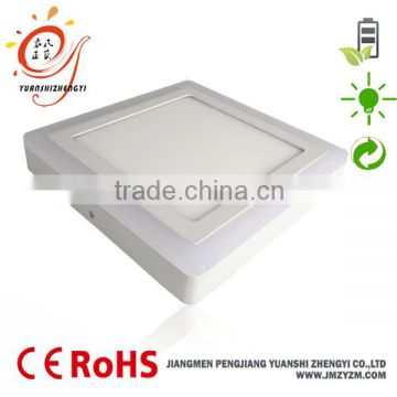Square 16W surface mounted double color led panel light 2 years warranty