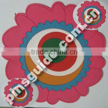 Promotion 2014 Flower Shape 11cm Diameter Soft PVC Custom Coaster