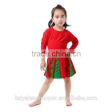 Girls Christmas Dresses Red and Green Long Sleeve Santa Baby Girls Dress
