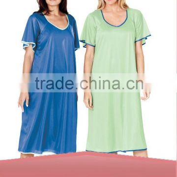 Cheap Women's Plus Size Nightshirt 100%Silk Sleeping Wear