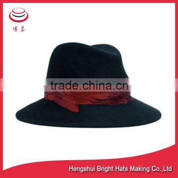 Fashion and cheap wide brim fedora hat wool felt hat