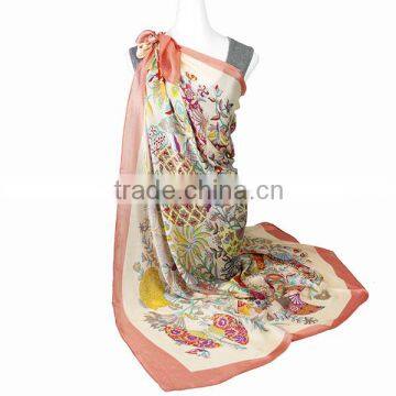 Fashion Printing chiffon custom scarf Square Scarf