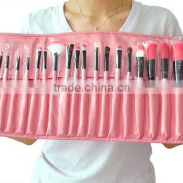 2016 hot sale 24pcs makeup brushes set with pink handle