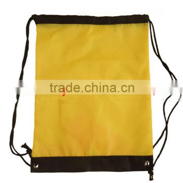 recycle yellow foldable shopping bag with one color simple printing