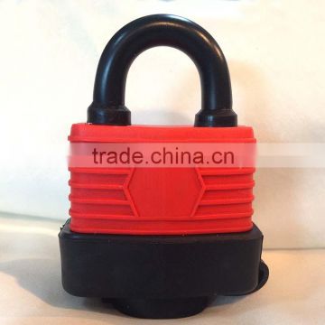 keyed waterproof padlock with rubber cover lock