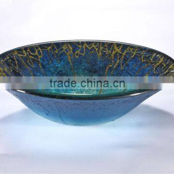 Factory direct sale glass basin handpainted art glass basin glass wash hand basin LH-022