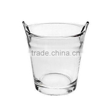 High quality glass ice bucket with handle