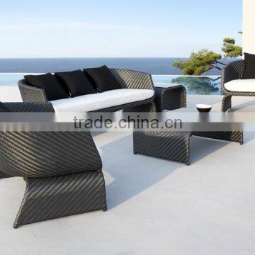 Synthetic rattan garden sofa set with aluminum frame outdoor furniture