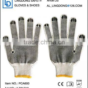 Cheap Cotton Knitted PVC Dotted Hand Gloves