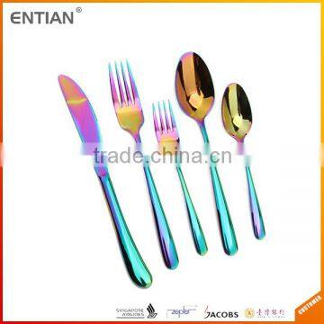 New product PVD coating 18/8 high quality MOQ 500 sets stainless steel cutlery