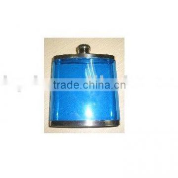 5oz top quality plastic flask with transparent windows