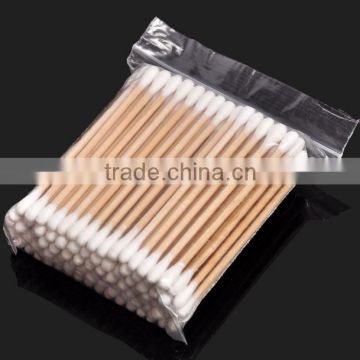 High Quality sterile wooden stick ear cleaning cotton buds swabs in PP box