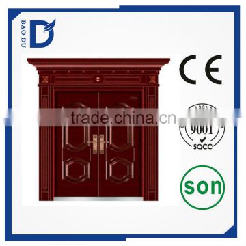 chinese security doors commerical double leaf steel door price