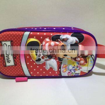 Cartoon EVA Pencil Case Zipppered Bag :Red