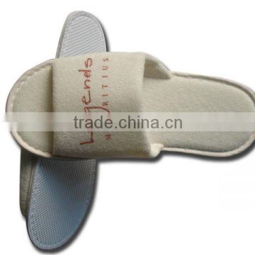 poly terry disposable open toe hotel slipper