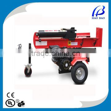 High Quality HAOBAO LS100P Horizontal and vertical gasoline engine 50 ton hydraulic log splitter with ram, front wheel with lift