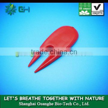 Glossy environmentally friendly 100% biodegradable bulk plastic pla golf divot tool