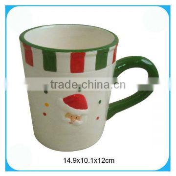 Handmade christmas ceramic porcelain mug