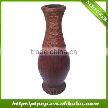 Wholesale Handmade rattan bamboo bronze home deco flower vase