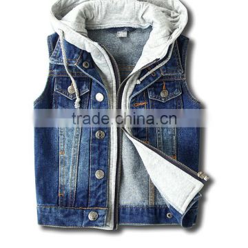 zm50388b autumn new style children clothes kids boys hooded jeans waistcoat
