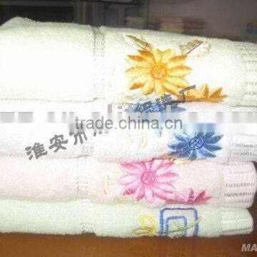 100% cotton satin embroider bath towel