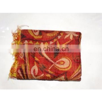 Vintage Silk Scarf Reversible Stole Handmade Shawls Floral Dupatta Indian