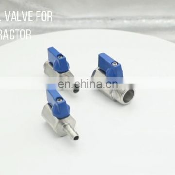 Hygienic Stainless Steel Male to Female Thread Mini Ball Valve for BHO Extractor