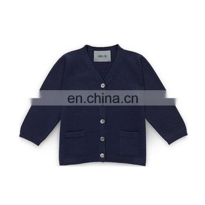 Pure Color Cashmere Kids Knitwear Wool Sweater Cardigan