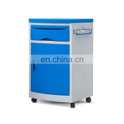 Factory Price High Quality ABS Plastic Hospital Bedside Locker with Drawer and wheels