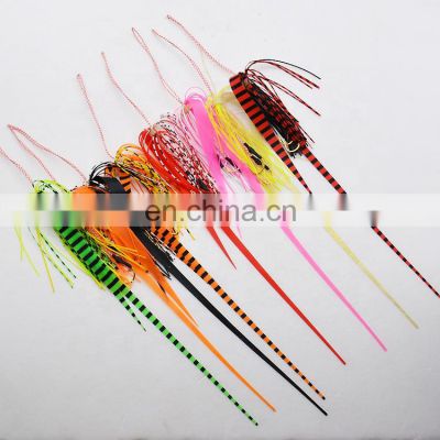Silicone Skirt High Carbon Steel Fishing Hooks Salty Rubber Fishing Lures Jigging Assist Hook
