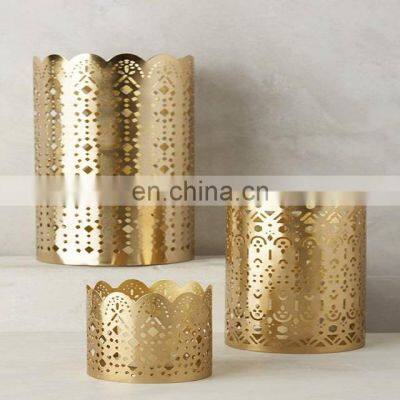 gold plated shiny candle votive