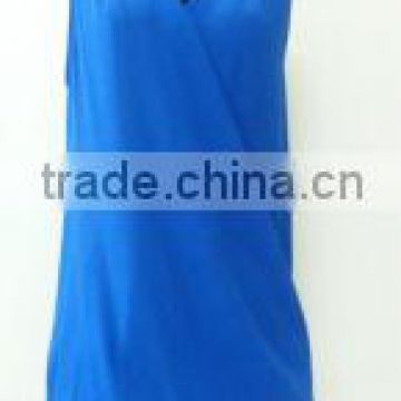 Blue chiffon sleeveless blouse