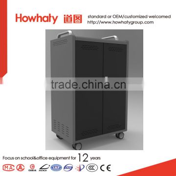 tablet ipad, pad charging cabinet cart on wheels with breaking function