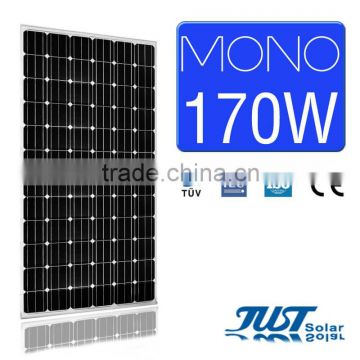 High quality 170 watt monocrystalline solar panel for home solar panel kits paneles solares with CE Tuv