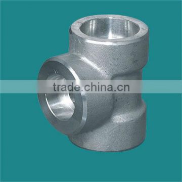 ss304 Stainless Steel Socket Weld Forged Tee / Coupling