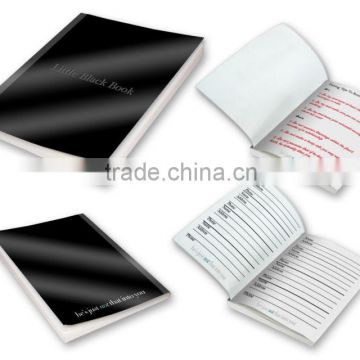 soft cover note pad for school supplies/black soft cover note pad