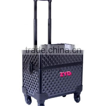 Aluminum cosmetic case, combination lock cosmetic case with wheels