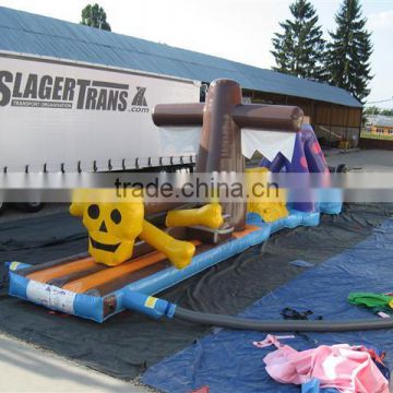 Small skeleton skull theme inflatable water channel for kids