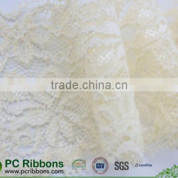 100 yards high quality antique white 6.3cm elastic lace ribbons