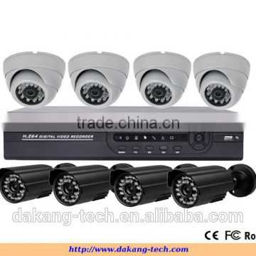 H.264 8ch CCTV Camera System /4pcs indoor/outdoor CCTV Cameras + 8ch Digital DVR / Wire CCTV Camera DVR Kit