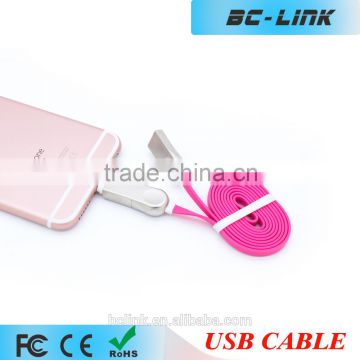 2 in 1 Micro Samsung 6S Alloy Shell Flat usb charging cable