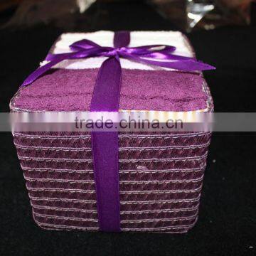 Two colors iron paper basket 6 cotton towel