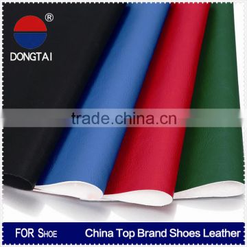 DONGTAI men shoes material litchi pattern pu leather made in china