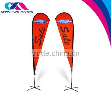 china outdoor supply hot red cheap 3-6meter feather beach flag