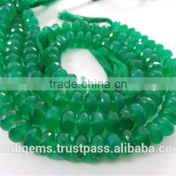 Green Onyx Faceted Roundell shaded