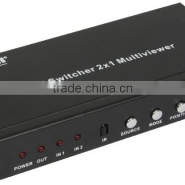 Super HDMI switch 2 by 1 switch Multi-Viewer With picture in picutre, support RS232 and IR