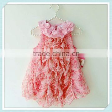 new floral print dress kids girl chiffon cheap dresses newborn child smock girl dress floral toddler dress