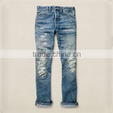 Biker Jeans Blue Denim jeans pantalon (LOTK094)